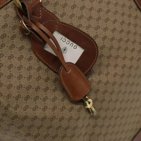 GUCCI Micro GG Supreme Boston Bag PVC Beige Gold - Picture 8 of 16